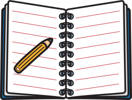 open notepad with pencil illustration